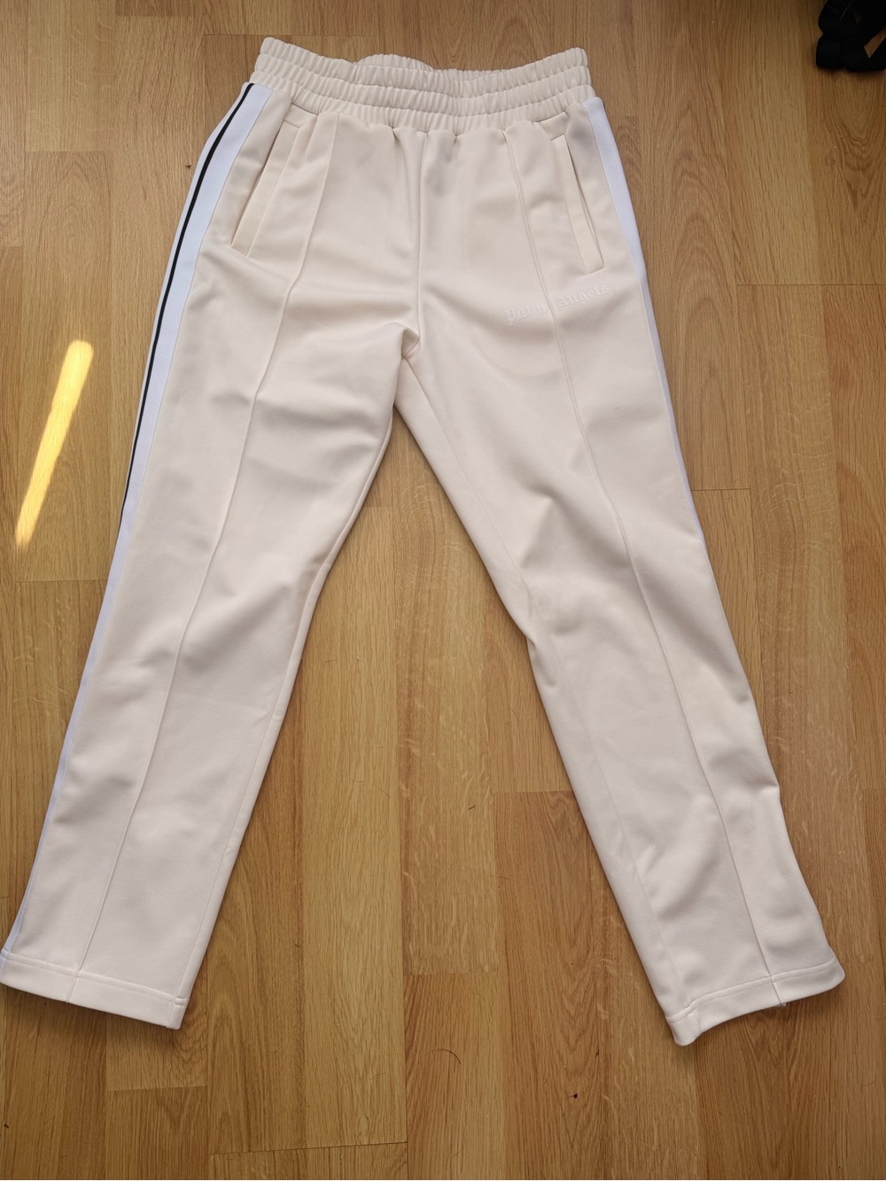 Palm Angels Cream Joggers with Side Stripe
